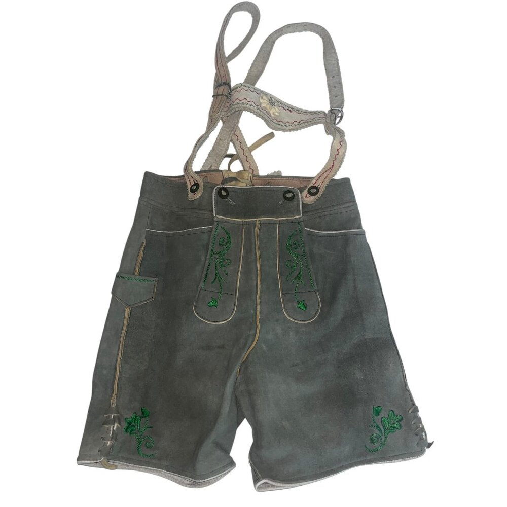 Boy Real German Lederhosen Suspenders Traditional Bavarian Leather Outfit Costum